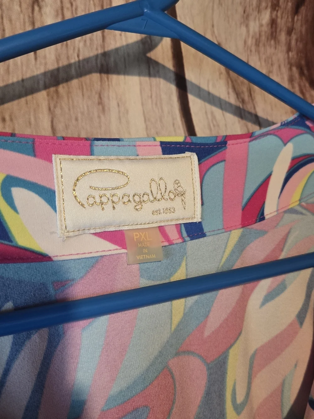 Pappagallo Colorful Abstract Resort Or Beach Tunic Blouse Petite XL